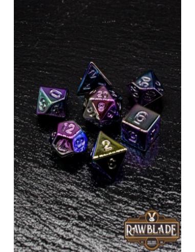 RAWBLADE ACRYLIC METALLIC SET DADOS RAINBOW (7)