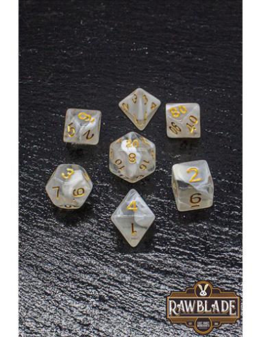 RAWBLADE ACRYLIC MARBLE TRANSPARENT SET DADOS (7)