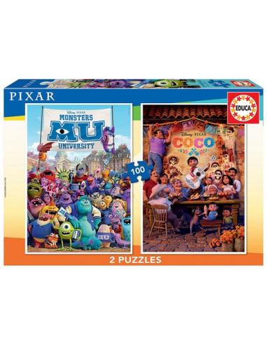 PUZLE 2 X 100 PIXAR COCO + MONSTRUOS SA