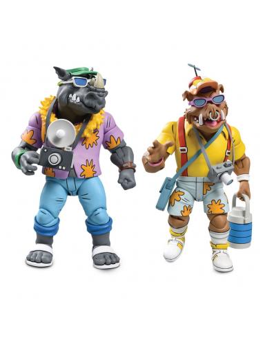 Tortugas Ninja (Cartoon 1980) Pack de 2 Figuras Vacation Bebop and Rocksteady 18 cm
