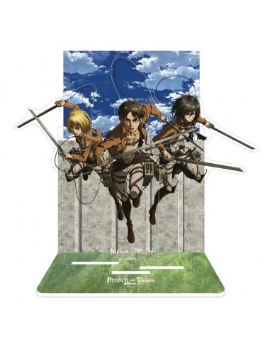Attack on Titan diorama acrilico Eren, Mikasa & Armin 20 cm