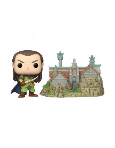 El Señor de los Anillos POP! Town Vinyl Figura Elrond & Rivendell 9 cm