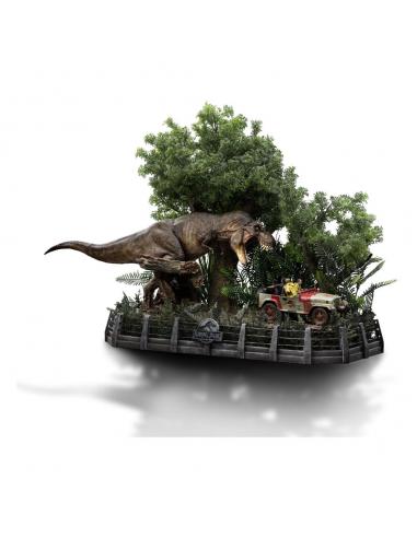 Parque Jurásico Estatua 1/20 Demi Art Scale T-Rex Chase 30 cm