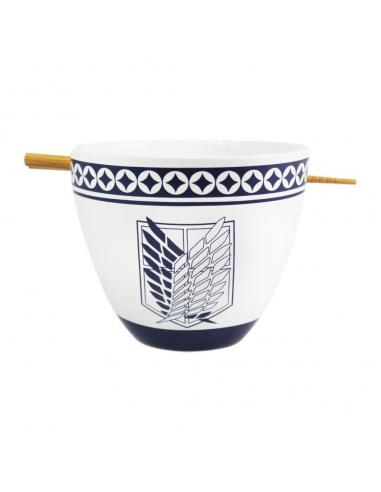 Attack on Titan Bol para Ramen con Palillos Emblem 473 ml