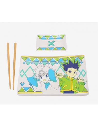 Hunter x Hunter Platos y palillos de sushi de cerámica Gon & Killua