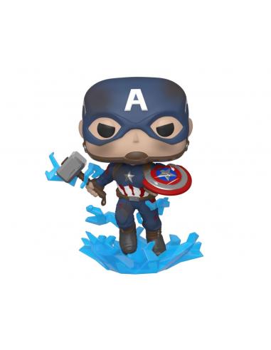 Funko pop marvel los vengadores endgame capitan america con escudo roto & mjolnir 45137