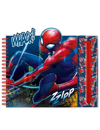 Cuaderno actividades con estuche removible Spiderman Marvel