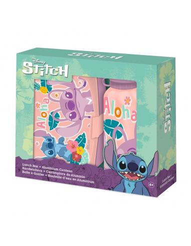 Cantimplora aluminio + Sandwichera Stitch Disney 500ml