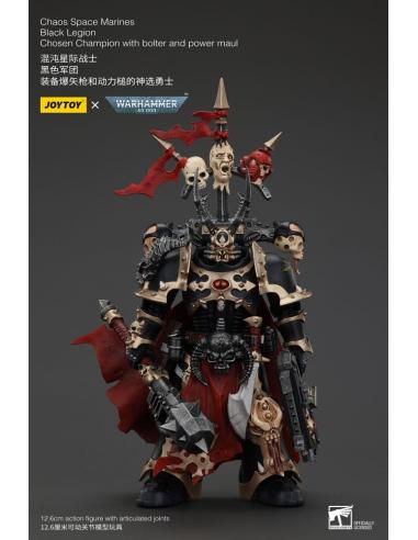 Warhammer 40k Actionfigur Chaos Space Marines Black Legion Chosen Champion with bolter and power maul 20 cm