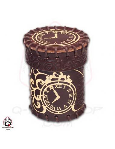 QW CUBILETE DE CUERO STEAMPUNK ORO