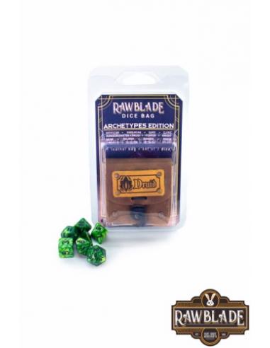 RAWBLADE DADOS + BOLSA DE CUERO DRUID (7)