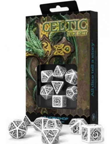 QW DADOS CELTIC REVISED GREY & BLACK DICE SET (7)