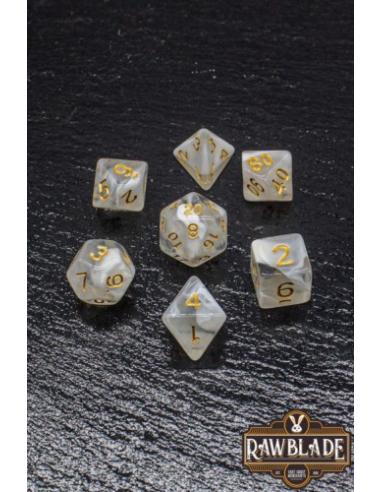 RAWBLADE TRANSPARENT GAL SET DADOS WHITE (7)