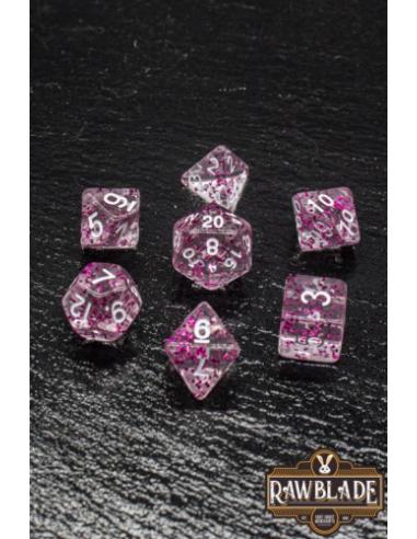 RAWBLADE TRANSPARENT GLITTER SET DADOS PINK (7)
