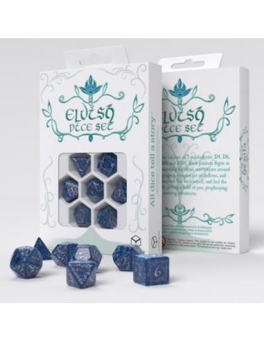 QW CAJA DADOS SET ELVISH COBALT/ SILVER (7)