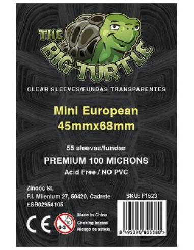 MINI EUROPEAN SLEEVE 48X71 FUNDA TRANSPARENTE 55 UD THE BIG TURTLE