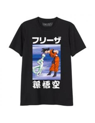 GOKU VS FREEZAR COVER TALLA L CAMISETA NEGRA CHICO DRAGON BALL