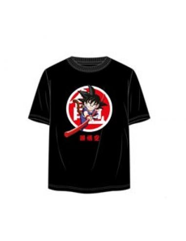 GOKU NIO BASTON NIOIBO TALLA L CAMISETA NEGRA CHICO DRAGON BALL