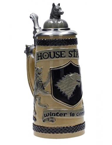 CASA STARK JARRA CERAMICA RELIEVE CON TAPA GAME OF THRONES