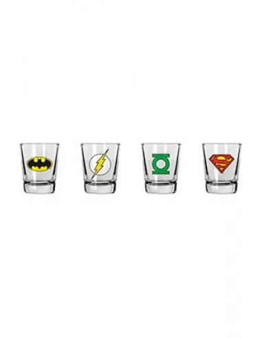 SET 4 MINI VASOS LOGOS DC COMICS