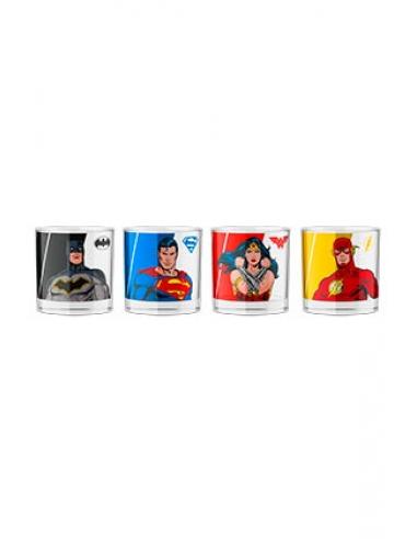 SET 4 MINI VASOS SUPERHEROES JLA UNIVERSO DC