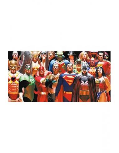 LIGA DE LA JUSTICIA POSTER DE VIDRIO 60X30 UNIVERSO DC