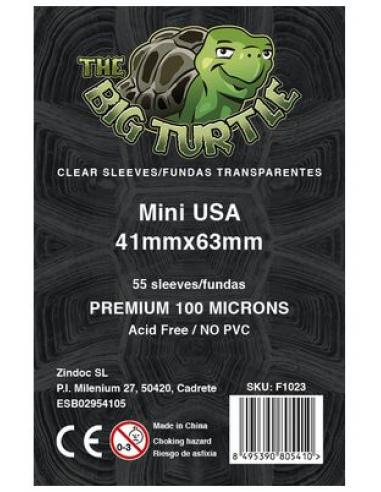 MINI USA SLEEVE 44X66 FUNDA TRANSPARENTE 55 UD THE BIG TURTLE