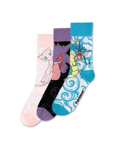 Pokémon Pack de 3 Pares de Calcetines Crew 43-46