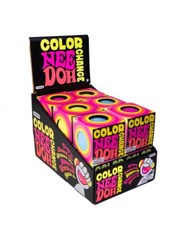 NeeDoh Bolas Antiestrés 6 cm Color Changing NeeDoohs Expositor (12)