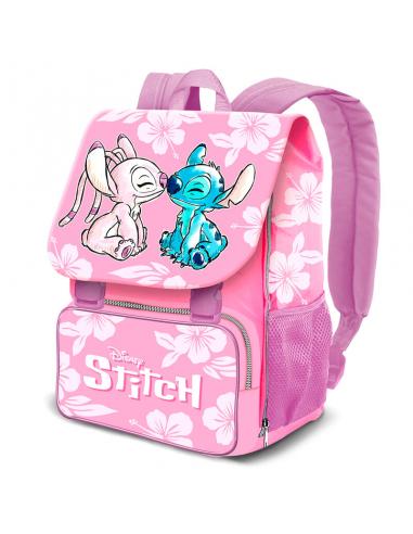 Mochila Solapa Angel & Stitch Disney 45x30x21cm.