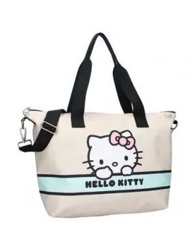 Bolso Shopping Hello Kitty Con Cremallera 32x48cm.