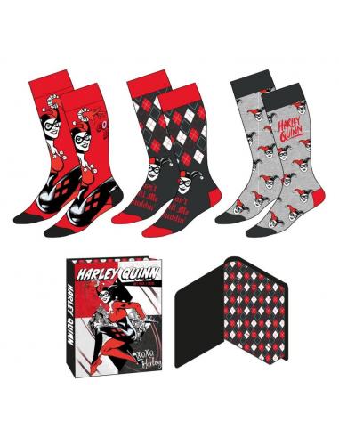Set 3 calcetines Harley Quinn DC Comics adulto