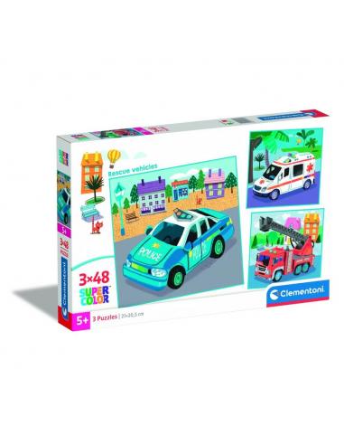 Puzzle Vehiculos de Rescate 3x48pzs