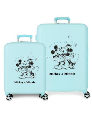 Set 2 Maletas trolley ABS Kisses Mickey &#38; Minnie Disney