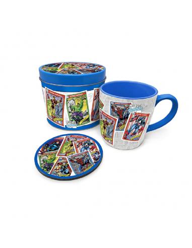 Lata regalo taza + posavasos Marvel