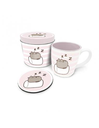 Lata regalo taza + posavasos Pusheen