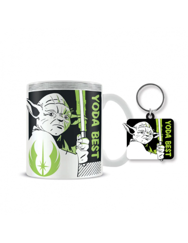 Set Taza + Llavero Yoda Best Star Wars