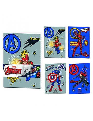 Set 2 Cuadernos ejercicios A5 Los Vengadores Avengers Marvel