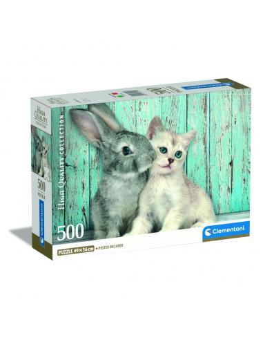 Puzzle Cat &#38; Bunny High Quality 500pzs