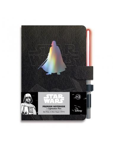 Cuaderno A5 premium + boligrafo sable de luz Darth Vader Star Wars