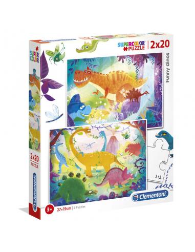 Puzzle Dinosaurios 2x20pzs