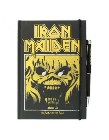 Cuaderno A5 premium + boligrafo proyector Iron Maiden
