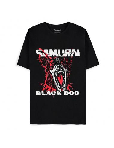 Cyberpunk 2077 Camiseta Black Dog Samurai Album Art