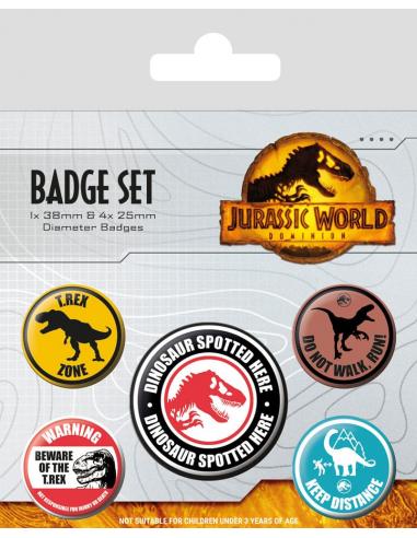 Jurassic World: Dominion Pack 5 Chapas Warning Signs