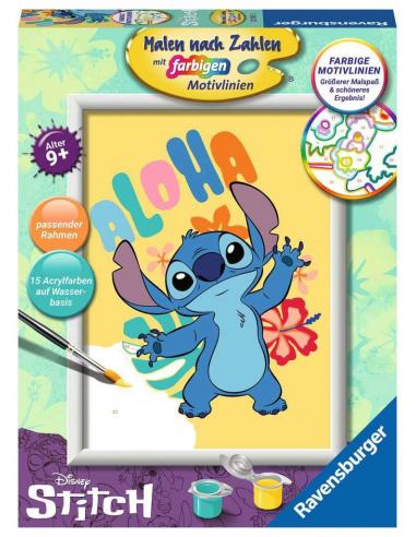 Disney Set de Pintar por Numeros Aloha Stitch 18 x 24 cm *Edición alemana*