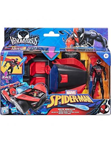 Coche lanzador + figura Miles Morales Venom Versus Epic World of Action Spider-Man Marvel