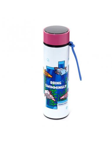 Botella acero inoxidable termo Ajolote Minecraft termometro 450ml