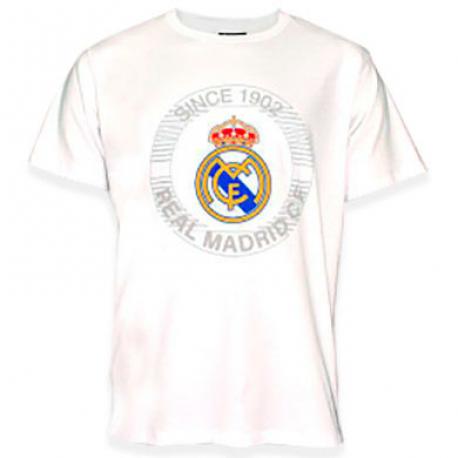 Camiseta estampada Real Madrid blanco adulto - Imagen 1
