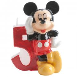 Vela 5 cumpleaños Mickey Disney - Imagen 1