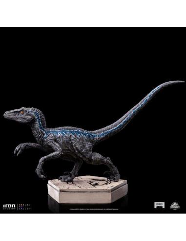 JW ICONS VELOCIRAPTOR BLUE STATUE